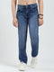 Boys Blue Solid Slim Fit Denim