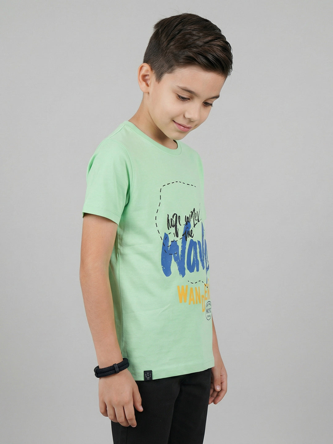 Boys Navy Blue & Green Printed Round Neck Half Sleeve T-Shirt (Pack of 2)