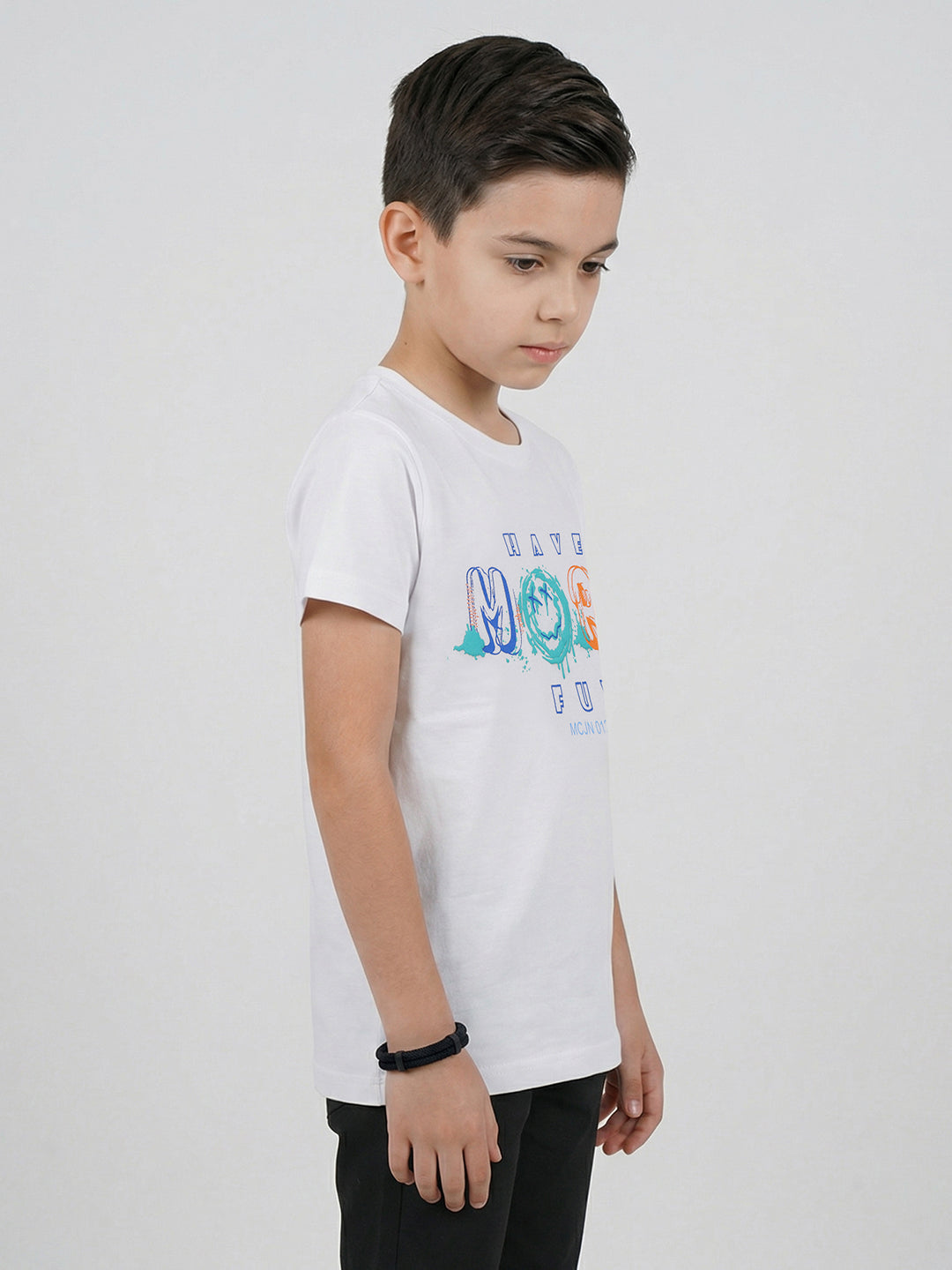 Boys Red & White Printed Round Neck Half Sleeve T-Shirt (Pack of 2)