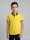 Boys Yellow Printed Collar Half Sleeve T-Shirt