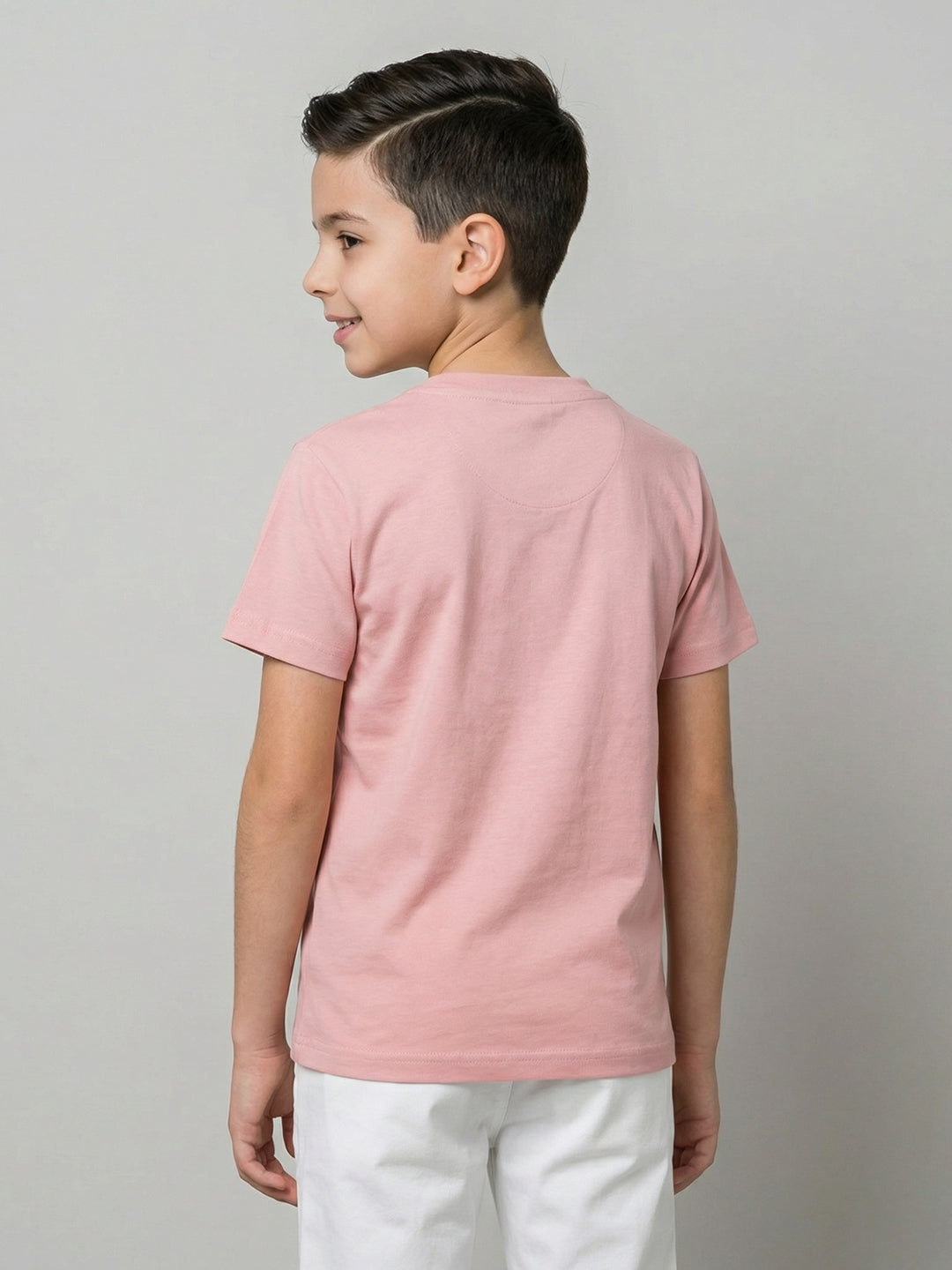 Boys Peach, Yellow & Purple Printed Round Neck Half Sleeve T-Shirt (Pack of 3)