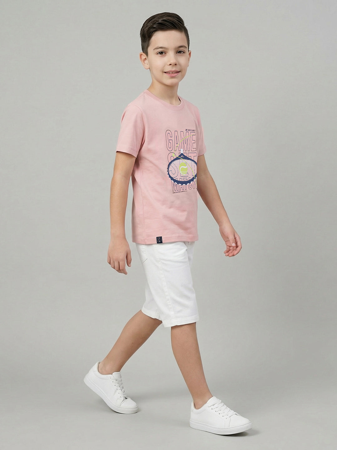 Boys Peach, Yellow & Purple Printed Round Neck Half Sleeve T-Shirt (Pack of 3)