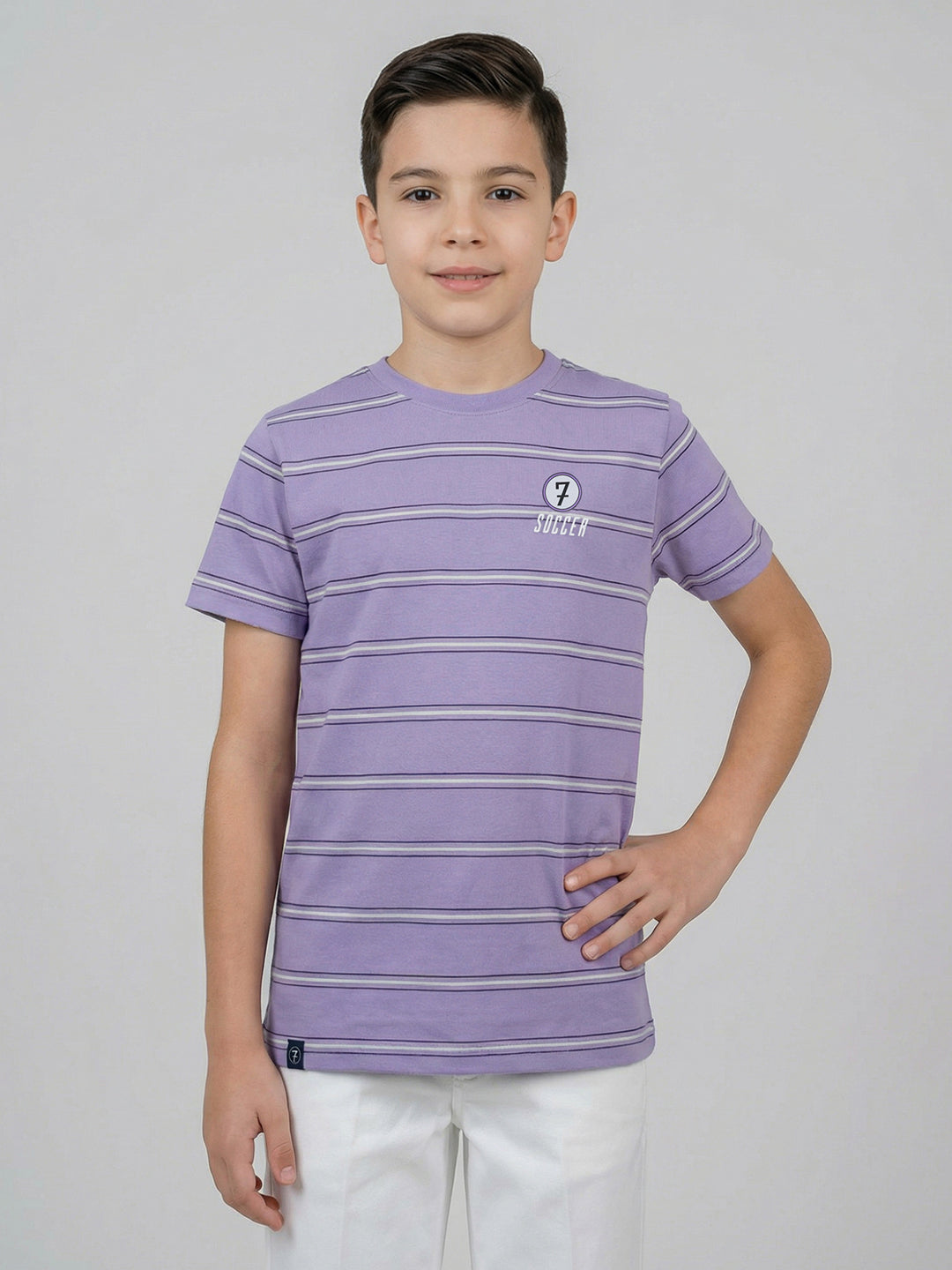 Boys Peach, Yellow & Purple Printed Round Neck Half Sleeve T-Shirt (Pack of 3)