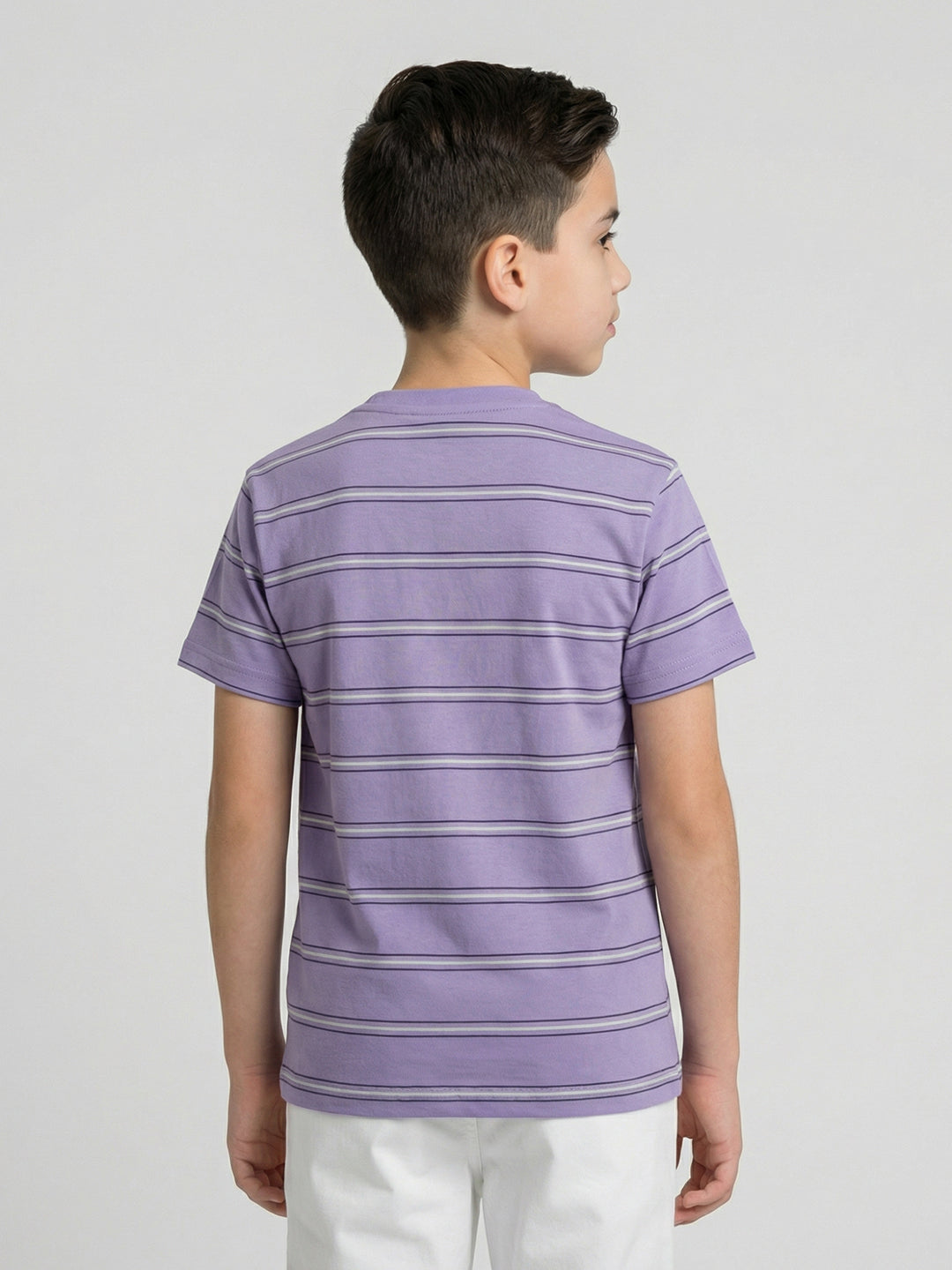 Boys Peach, Yellow & Purple Printed Round Neck Half Sleeve T-Shirt (Pack of 3)