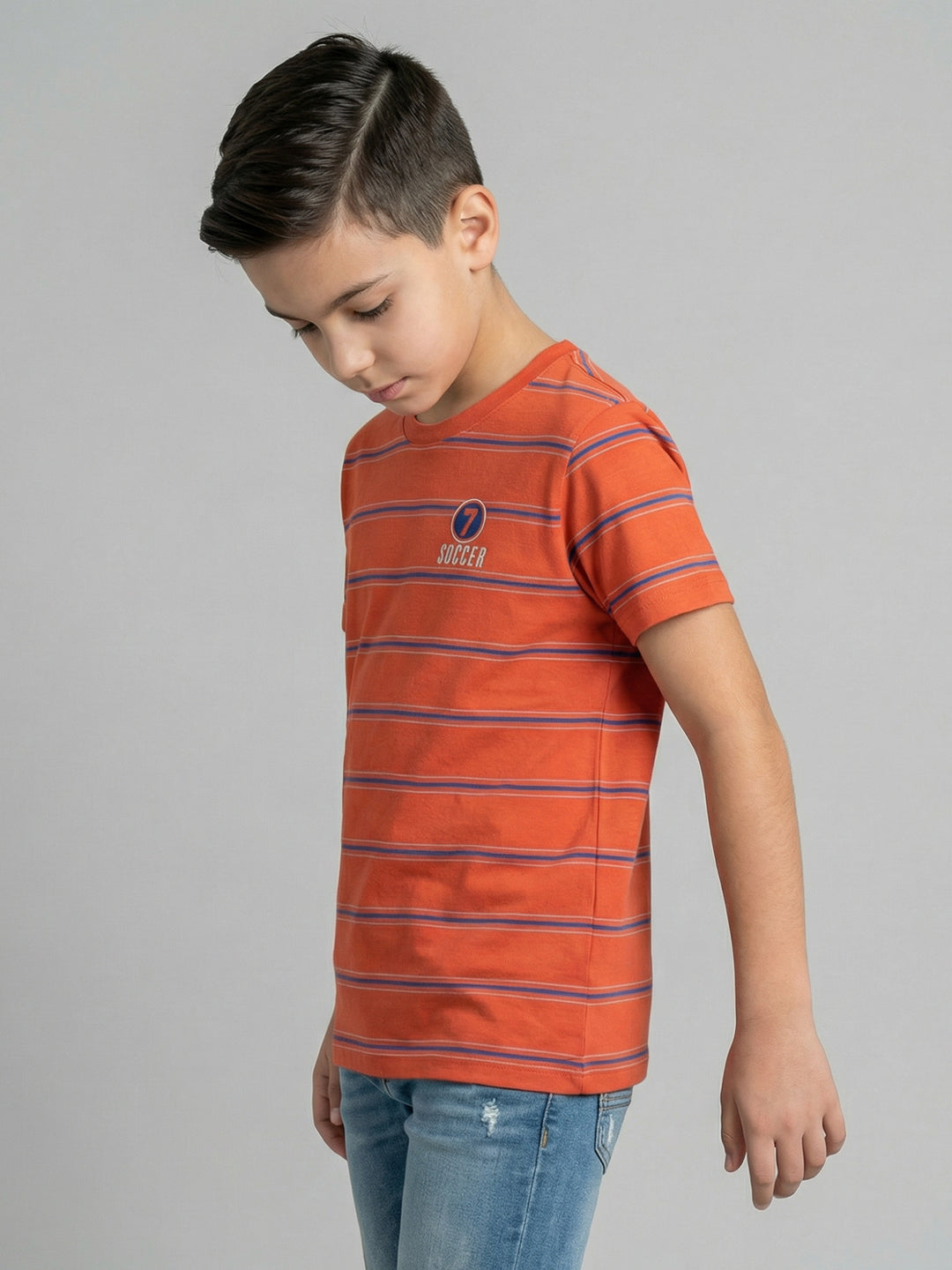 Boys Black, Cream & Orange Printed Round Neck Half Sleeve T-Shirt (Pack of 3)
