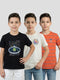 Boys Black, Cream & Orange Printed Round Neck Half Sleeve T-Shirt (Pack of 3)
