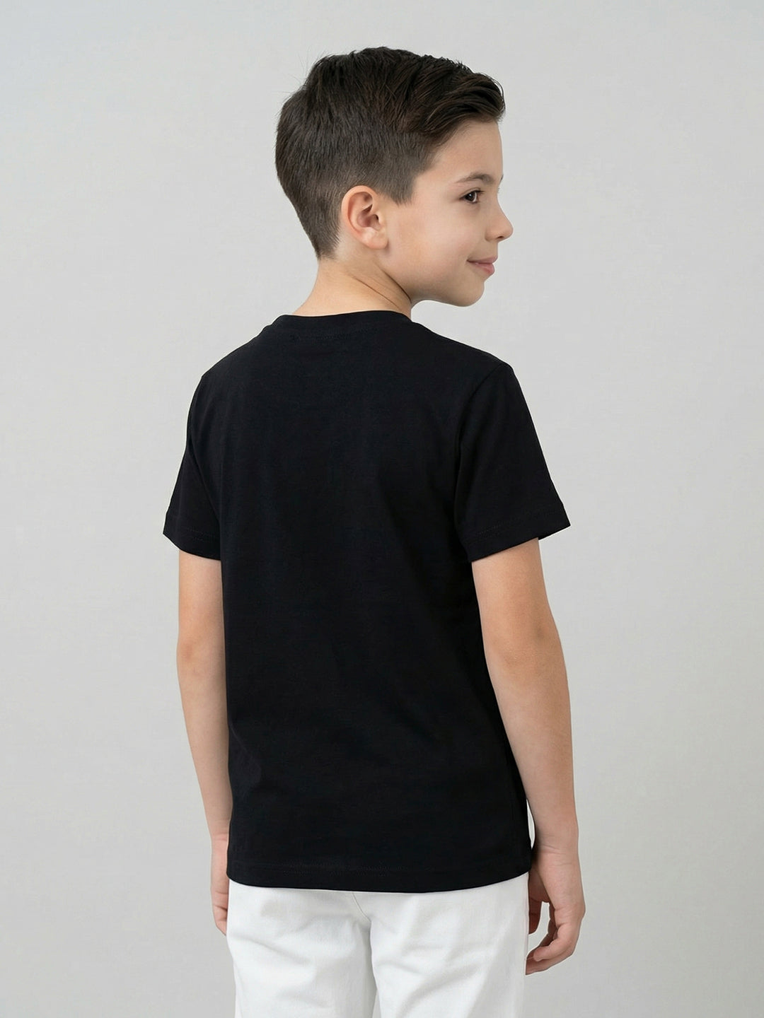 Boys Black, Cream & Orange Printed Round Neck Half Sleeve T-Shirt (Pack of 3)