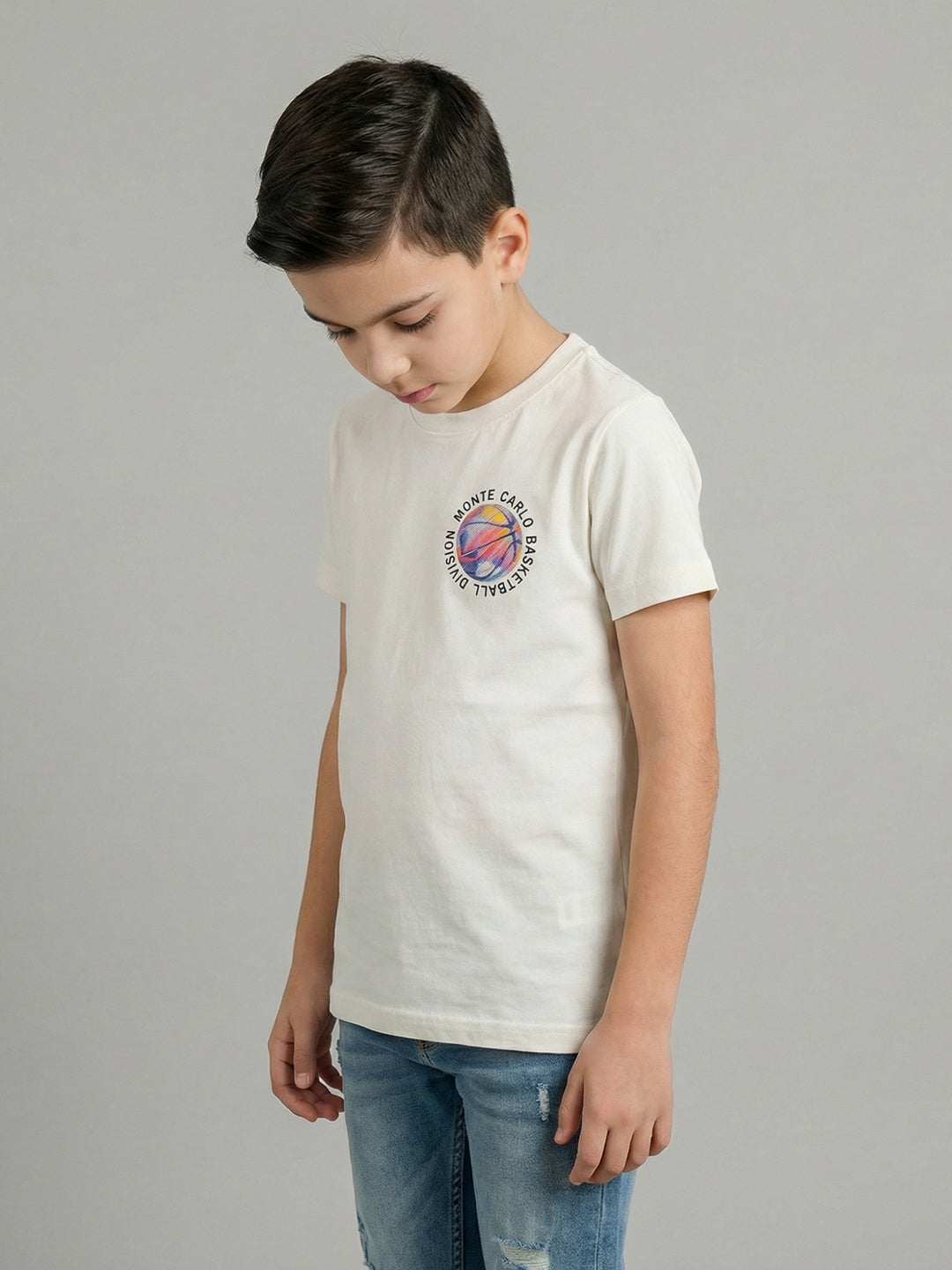 Boys Black, Cream & Orange Printed Round Neck Half Sleeve T-Shirt (Pack of 3)