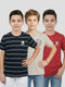 Boys Red, Beige & Navy Blue Printed Round Neck Half Sleeve T-Shirt (Pack of 3)