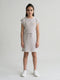 Girls Yellow Stripe Round Neck Half Sleeve Dress