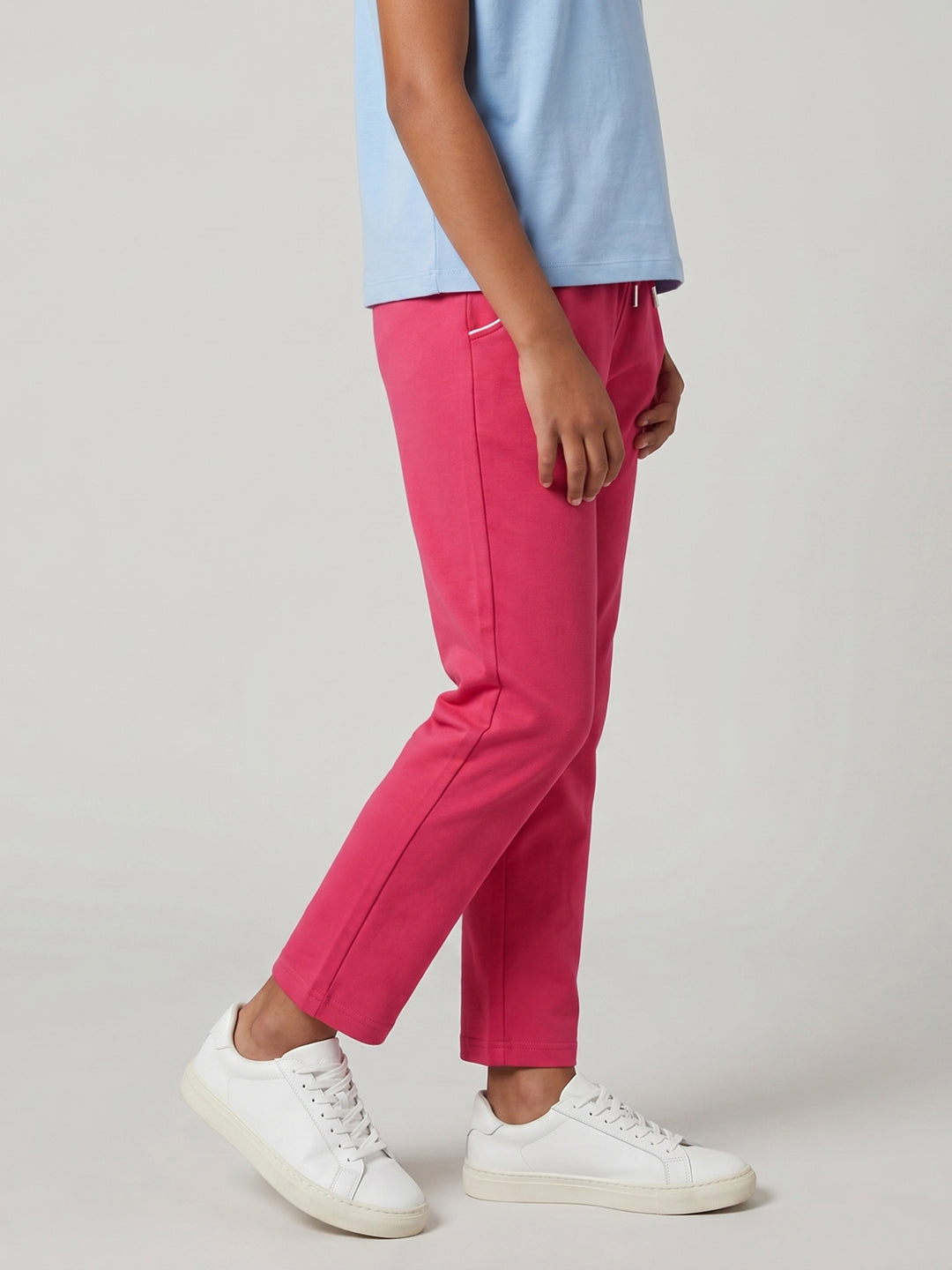 Girls Coral Solid Regular Fit Lower