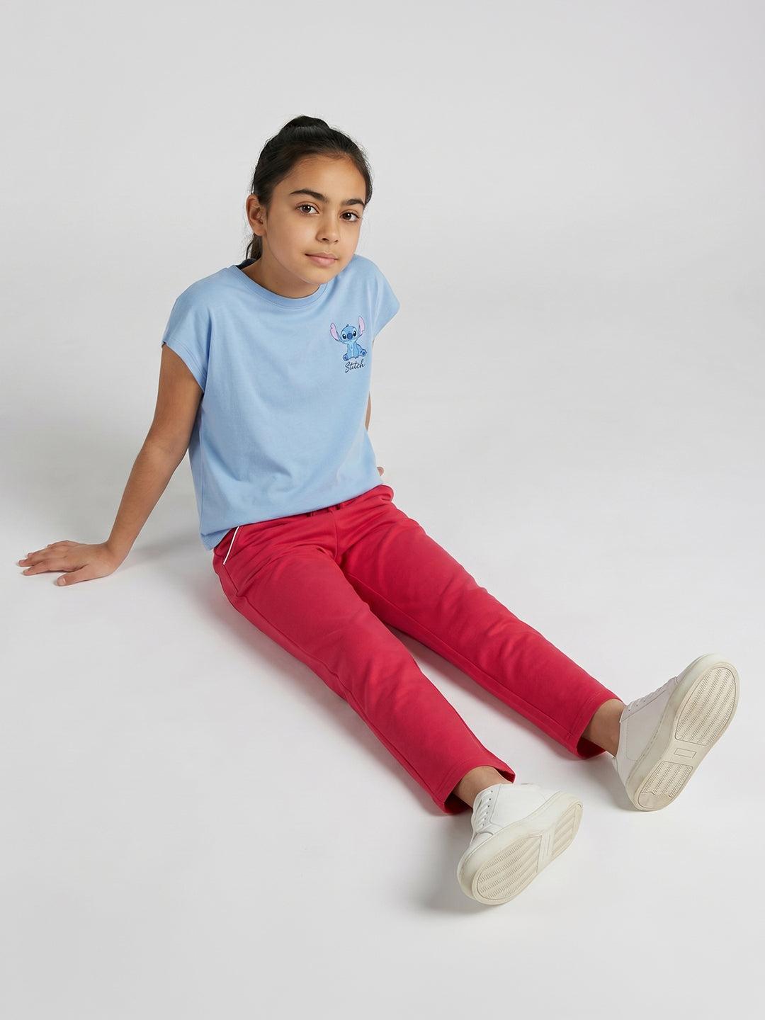 Girls Coral Solid Regular Fit Lower