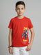 Boys Red Printed Round Neck Half Sleeve T-Shirt
