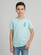 Boys Green Printed Round Neck Half Sleeve T-Shirt