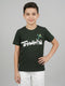 Boys Olive Back 3D Print Round Neck Half Sleeve T-Shirt