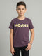 Boys Mauve Embroidered Round Neck Half Sleeve T-Shirt