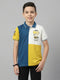 Boys Yellow Printed Collar Half Sleeve T-Shirt