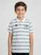 Boys Blue Stripe Collar Half Sleeve T-Shirt