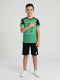 Boys Green Printed Round Neck Half Sleeve Bermuda Set