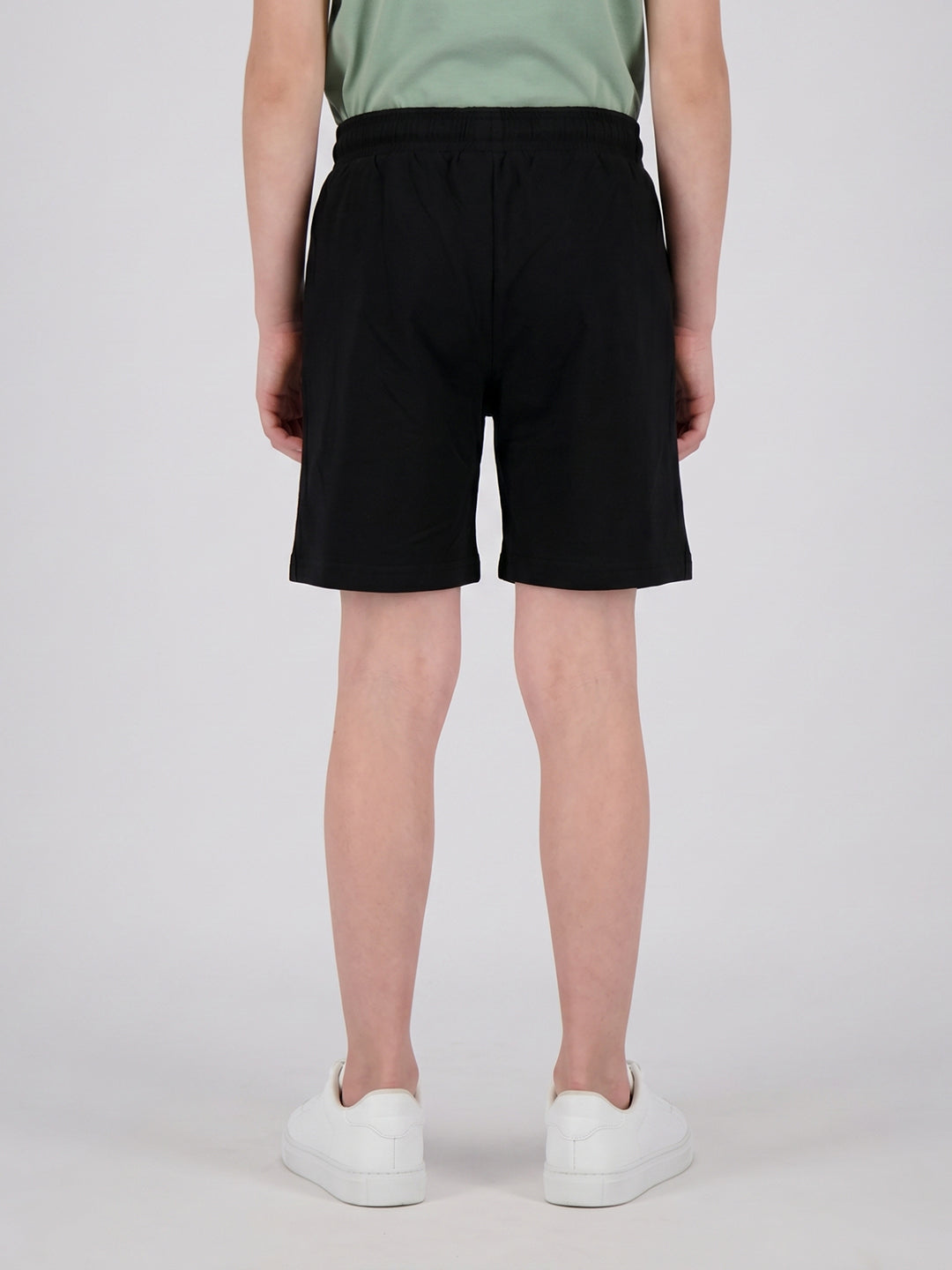 Boys Black Printed Regular Fit Shorts