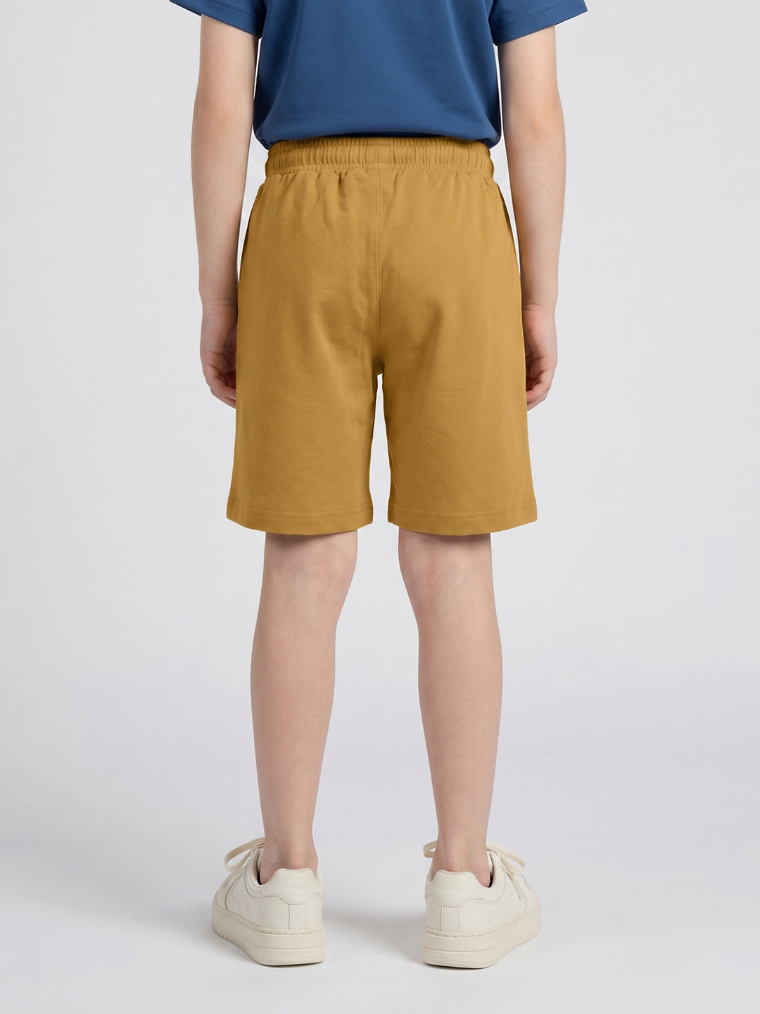 Boys Camel Brown Printed Regular Fit Shorts