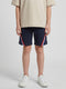 Boys Navy Blue Printed Regular Fit Shorts