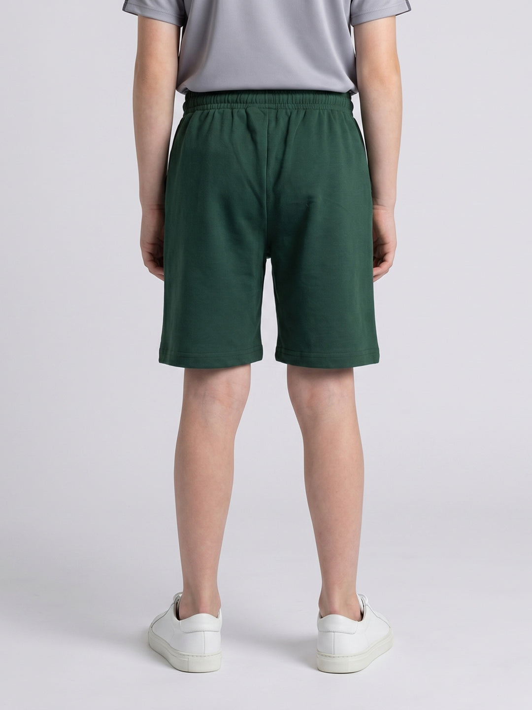 Boys Green Solid Regular Fit Shorts