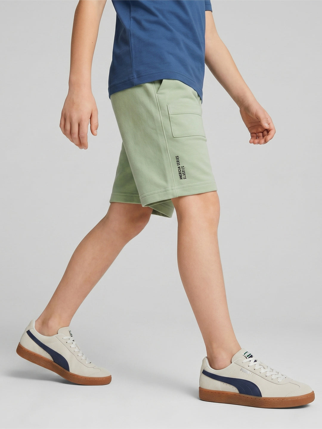 Boys Light Green Solid Regular Fit Shorts