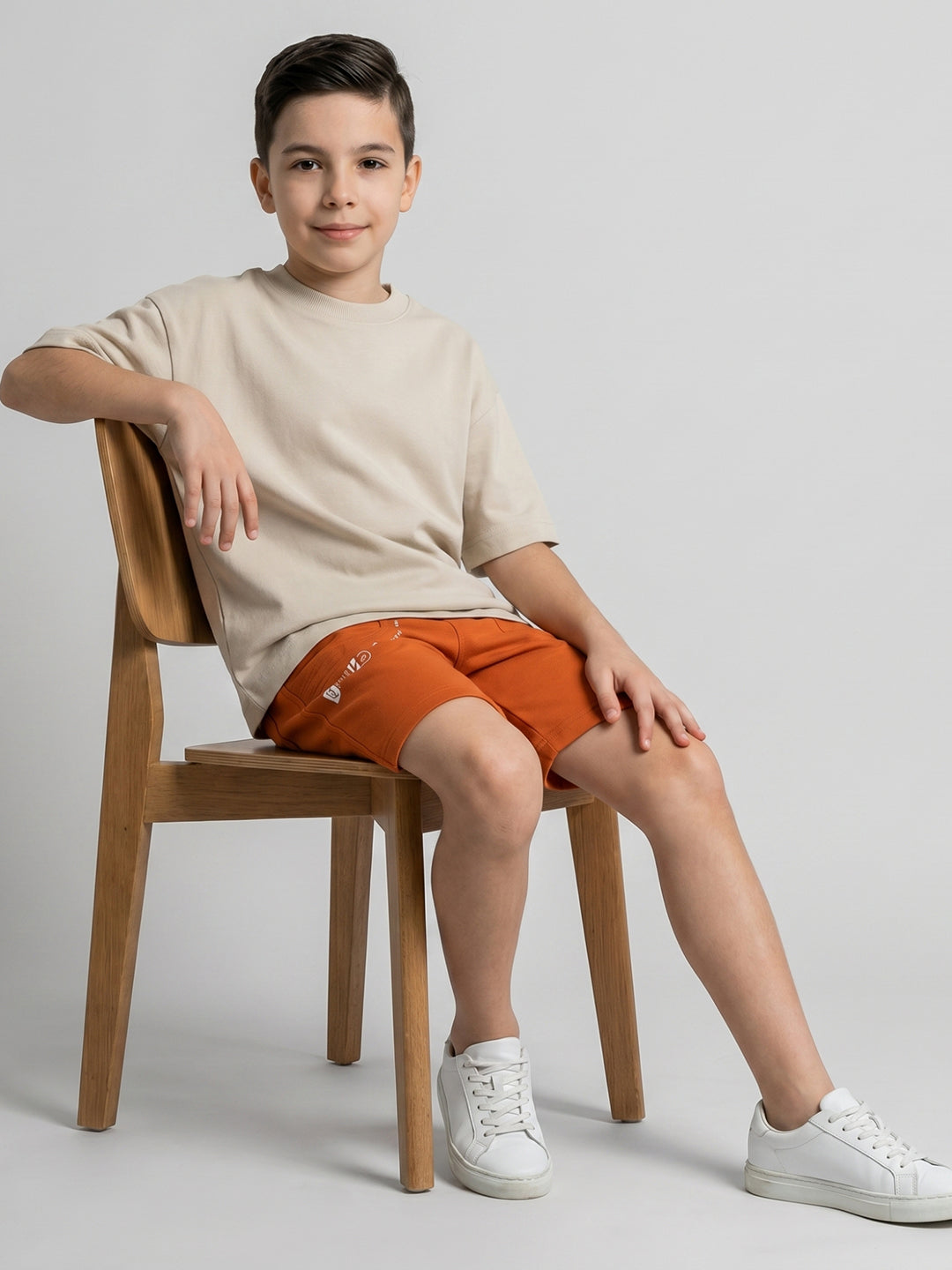 Boys Rust Solid Regular Fit Shorts