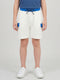 Boys White Self Design Regular Fit Shorts