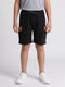 Boys Black Self Design Regular Fit Shorts