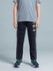 Boys Navy Blue Printed Regular Fit Lower