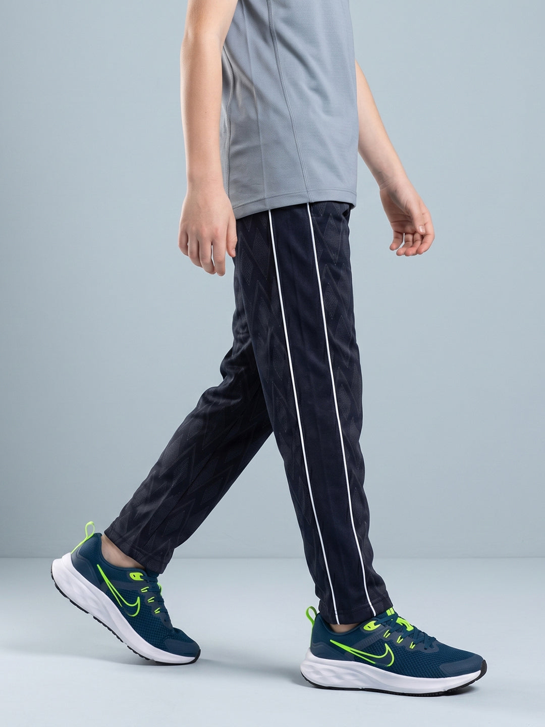 Boys Navy Blue Printed Regular Fit Lower
