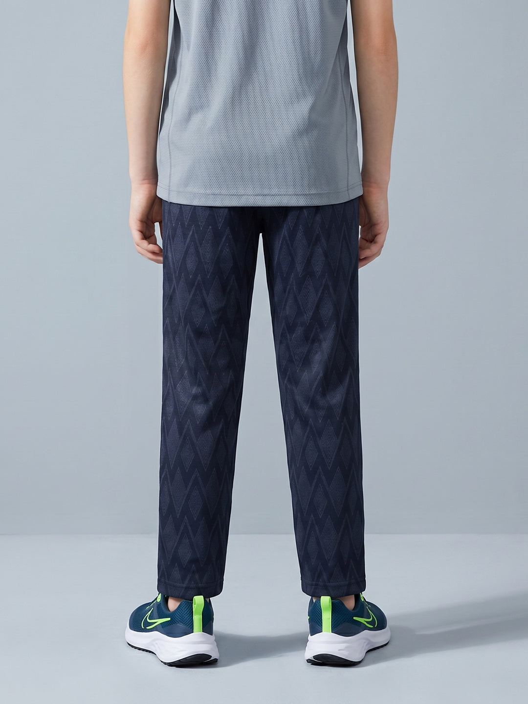 Boys Navy Blue Printed Regular Fit Lower