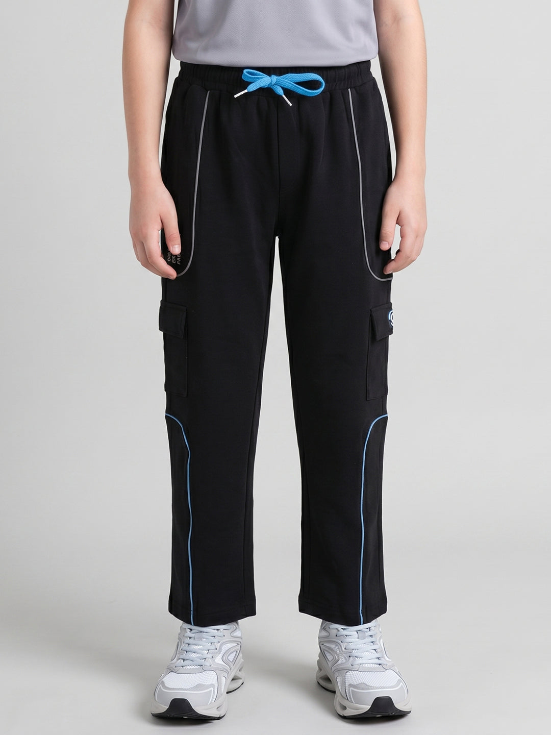 Boys Black Solid Regular Fit Lower