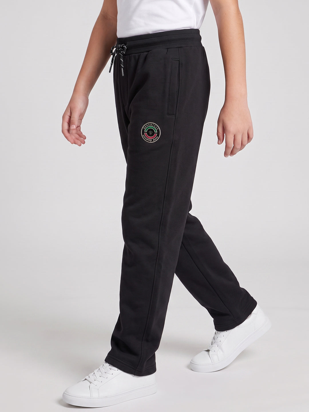 Boys Black Solid Regular Fit Lower
