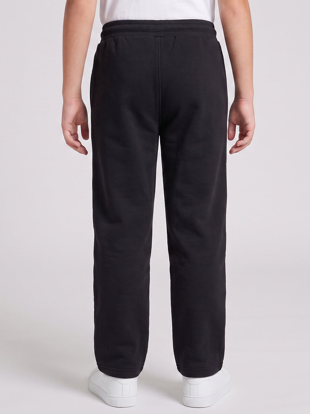 Boys Black Solid Regular Fit Lower