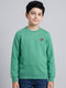 Boys Green Solid Round Neck Full Sleeve Sweatshirt