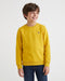 Boys Yellow Printed Round Neck Full Sleeve Sweatshirt