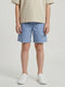 Boys Light Blue Solid Regular Fit Shorts