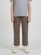 Boys Brown Solid Straight Fit Jogger