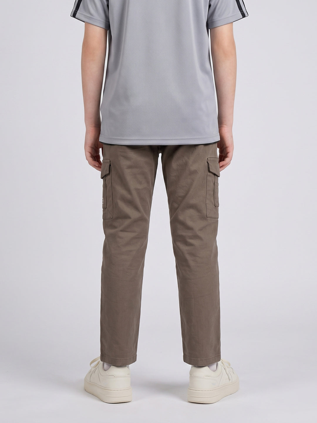 Boys Brown Solid Straight Fit Jogger
