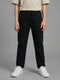 Boys Black Solid Straight Fit Jogger