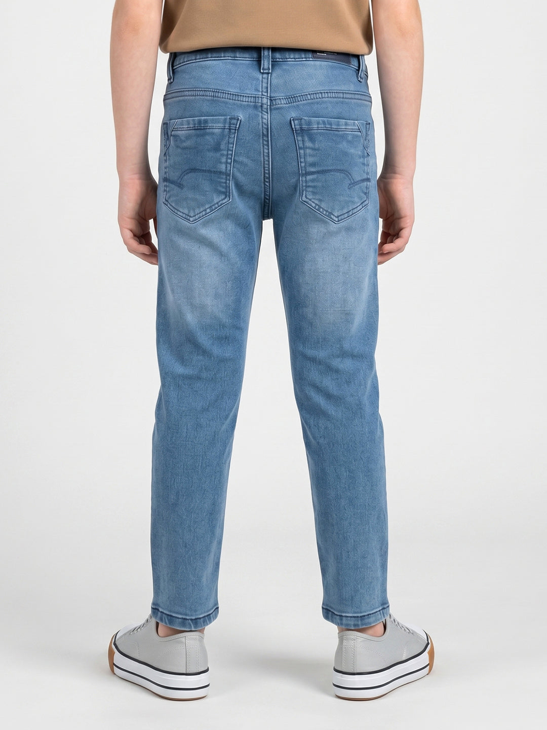 Boys Light Blue Light Wash Slim Fit Denim