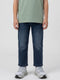 Boys Dark Blue Light Wash Straight Fit Denim