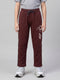 Boys Maroon Printed Regular Fit Lower