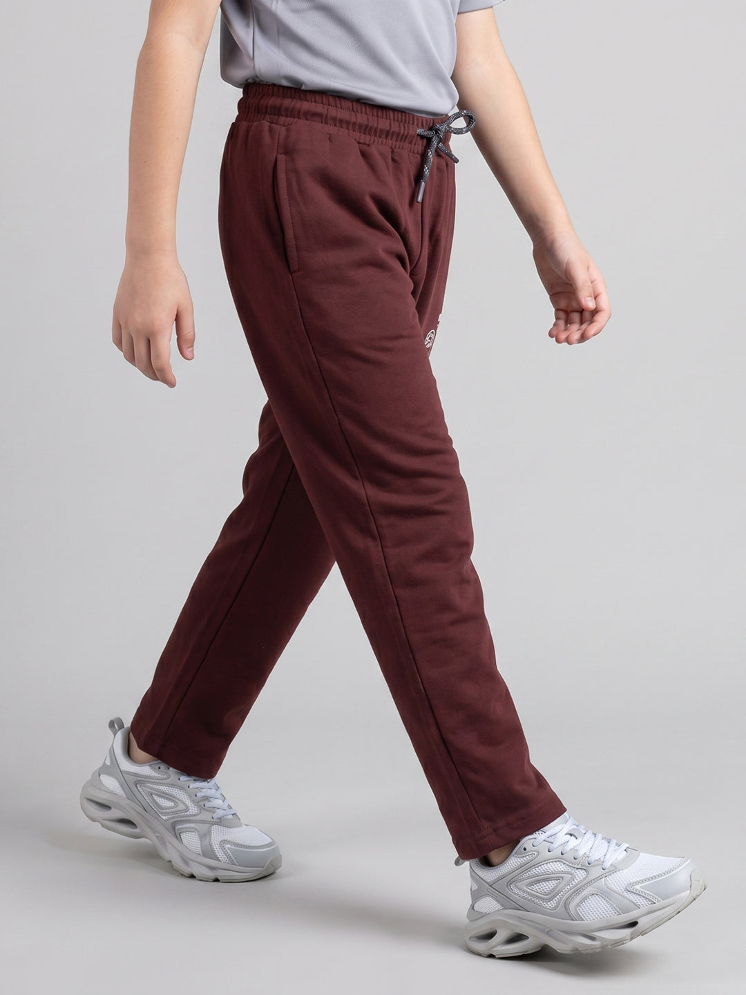 Boys Maroon Printed Regular Fit Lower