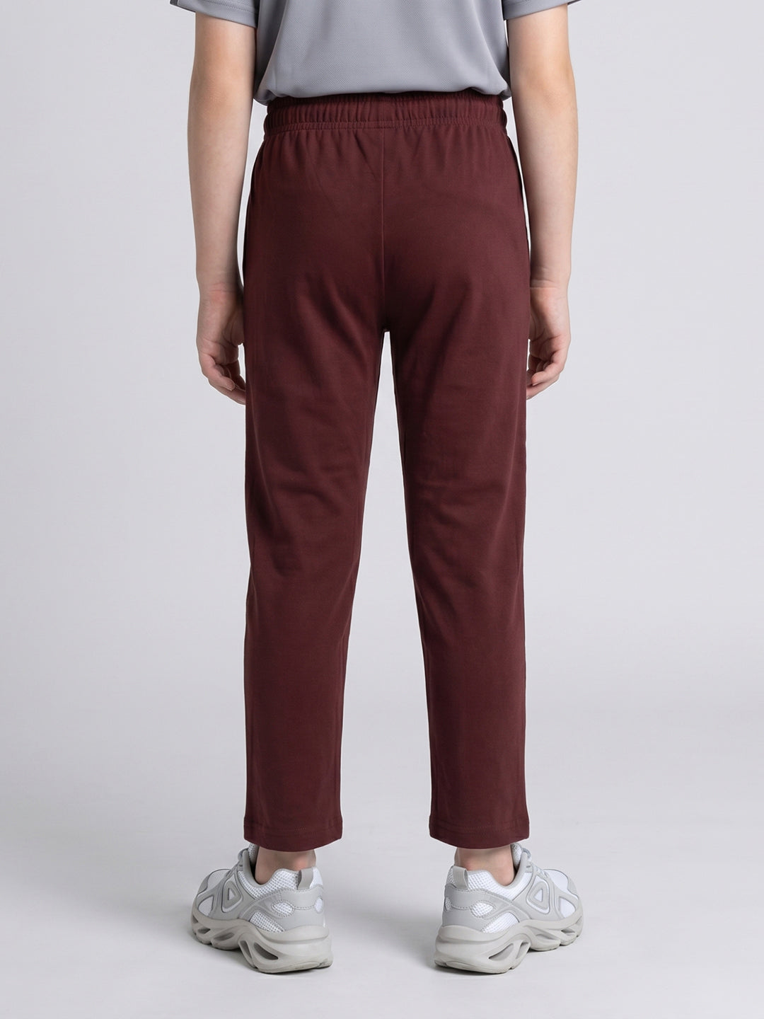 Boys Maroon Printed Regular Fit Lower