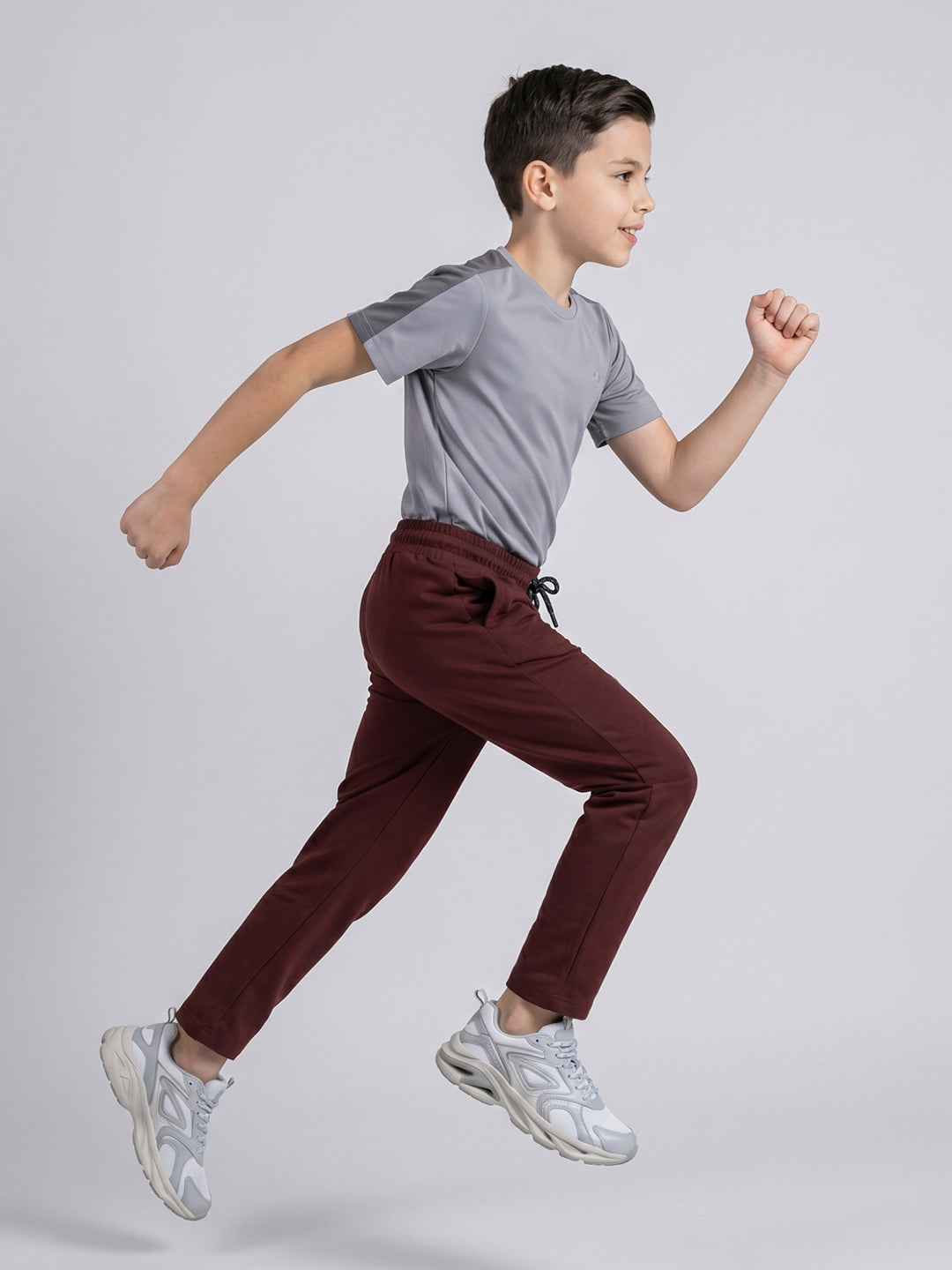 Boys Maroon Printed Regular Fit Lower