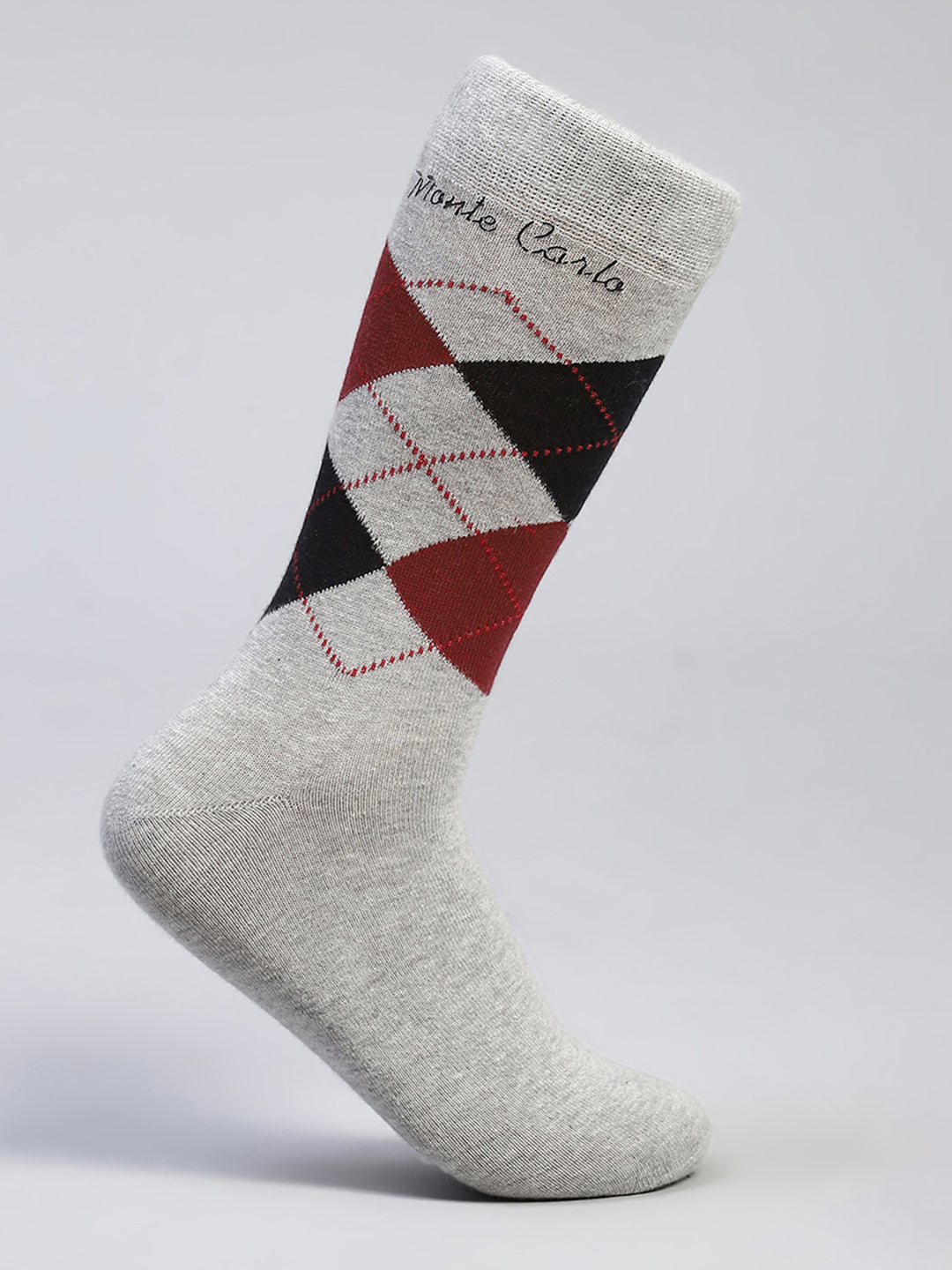 Men Cotton Blend Self Design Calf Length Socks (Pack of 3)